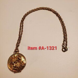 1Gold Chain Pendant Necklace, item # A - 1321, wt. 15 grams.